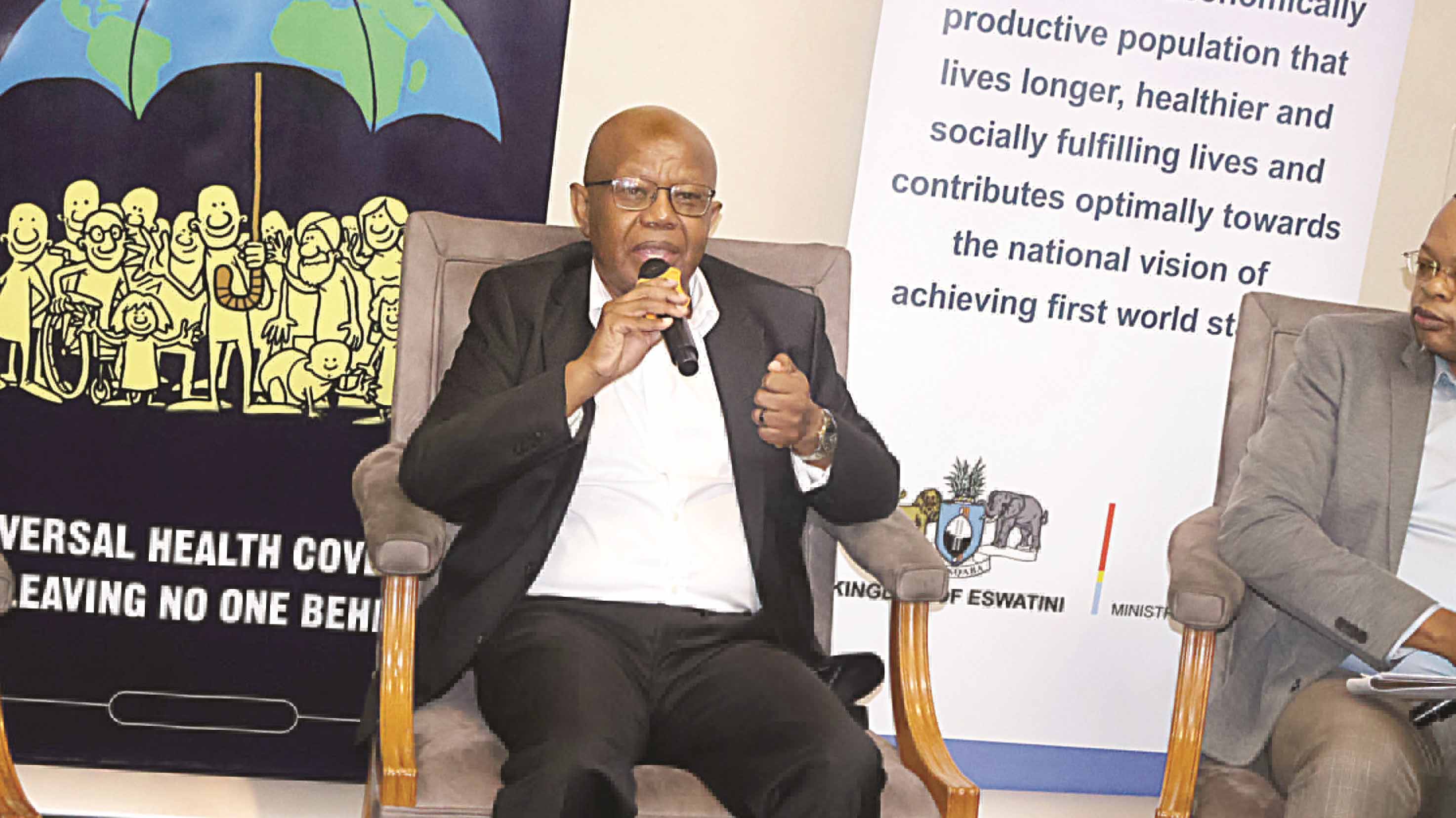 The Clinic Group Medical Director, Dr Khotso Ramphele makes his submissions during a panel discussion at the World Health Day Commemoration held at Mountain View yesterday. (Pic: Ntombi Mhlongo)